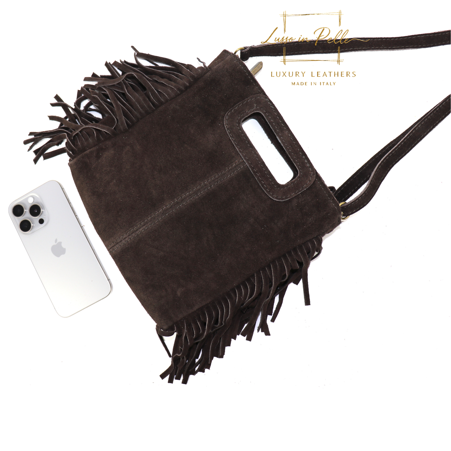 Suede Boho Tassel Crossbody Bag with Adjustable Detachable Straps