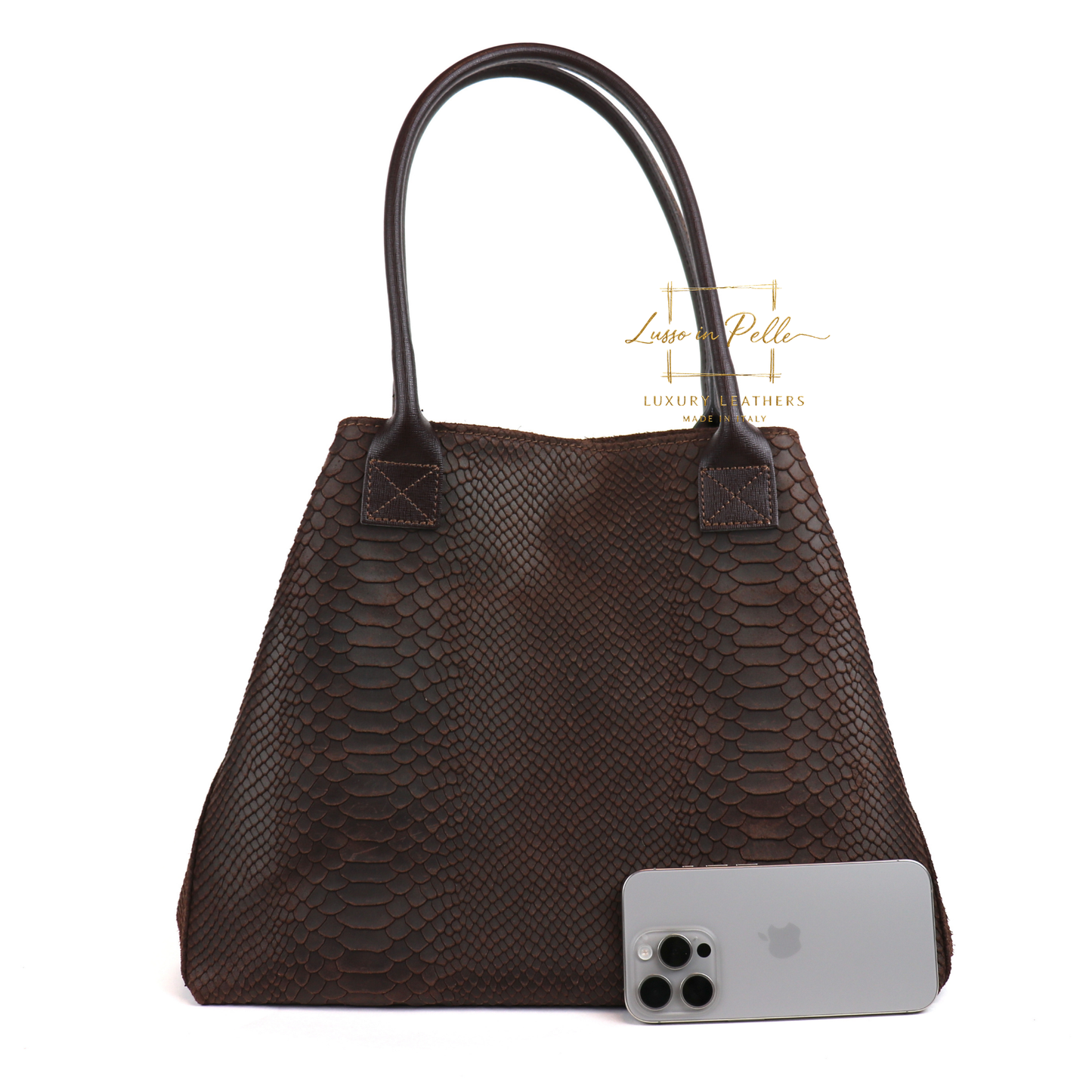 Suede Snake Print Two Style Large Shopper Bag