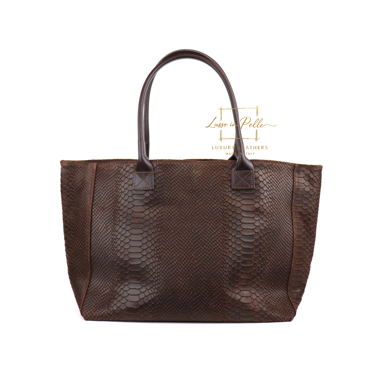 Suede Snake Print Two Style Large Shopper Bag