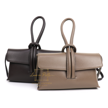 Rose Italian Versatile Leather Bag - Wrist Bag - Clutch Bag