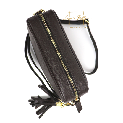 Sierra Genuine Italian Pebbled Leather Box Bag