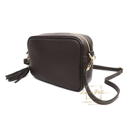 Sierra Genuine Italian Pebbled Leather Box Bag