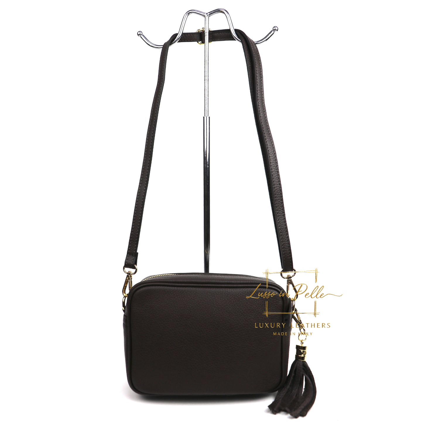 Sierra Genuine Italian Pebbled Leather Box Handbag