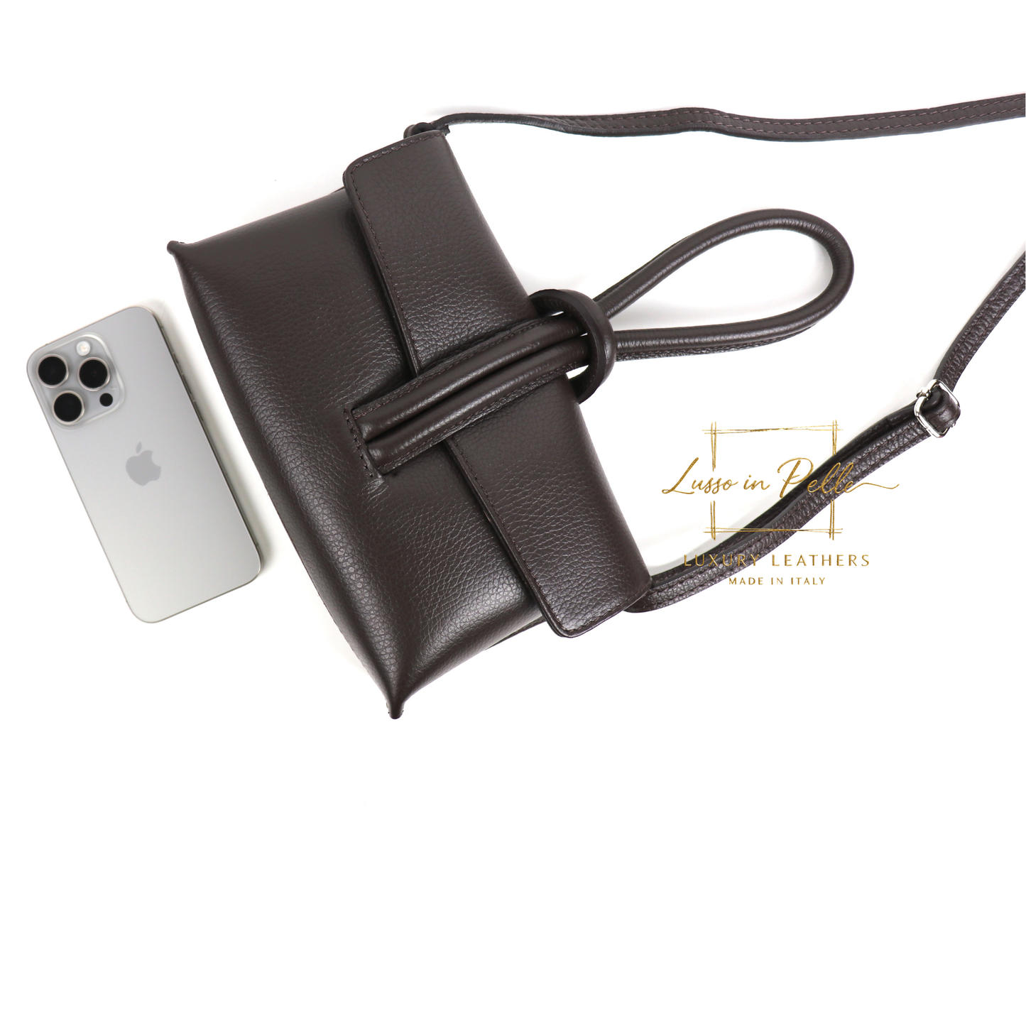 Rose Italian Versatile Leather Bag - Wrist Bag - Clutch Bag