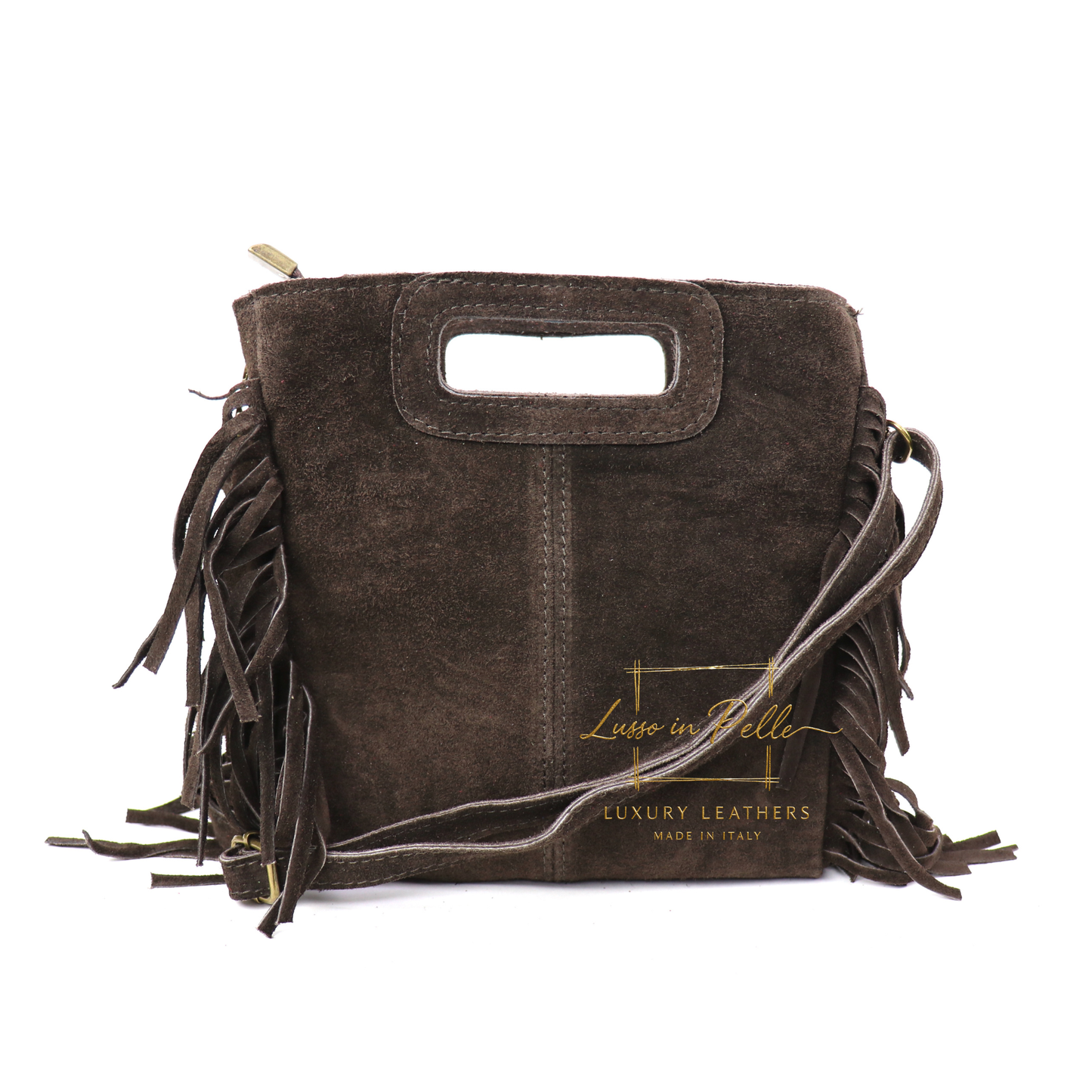 Suede Boho Tassel Crossbody Bag with Adjustable Detachable Straps