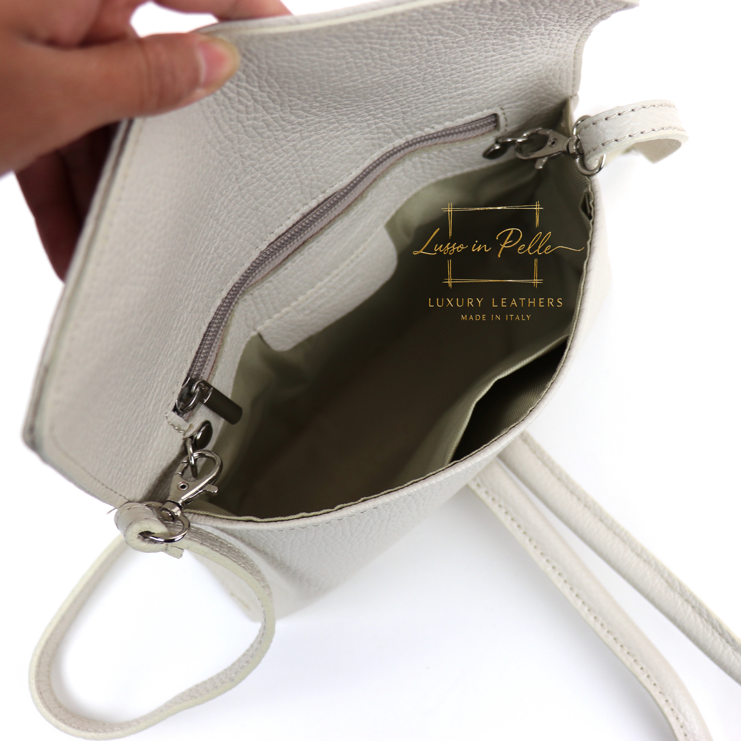 Rose Italian Versatile Leather Bag - Wrist Bag - Clutch Bag
