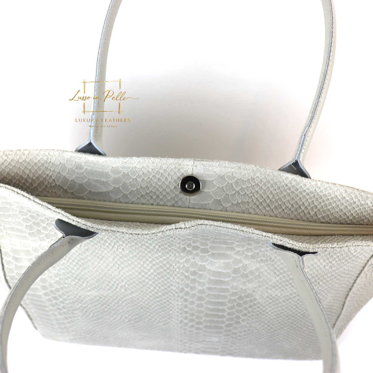 Suede Snake Print Two Style Large Shopper Bag