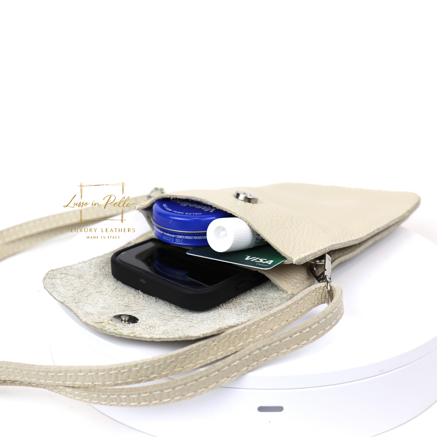 Minimalist Genuine Leather Crossbody Phone Bag