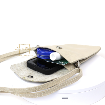 Minimalist Genuine Leather Crossbody Phone Bag