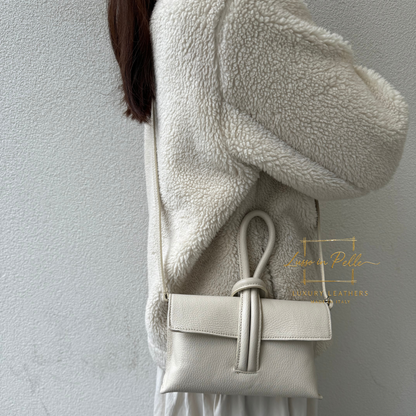 Rose Italian Versatile Leather Bag - Wrist Bag - Clutch Bag
