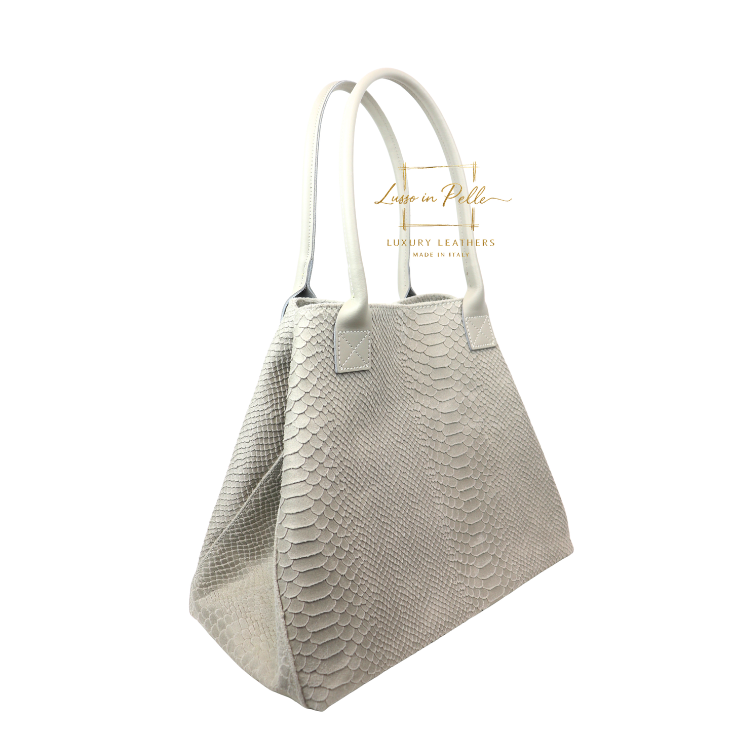Suede Snake Print Two Style Large Shopper Bag