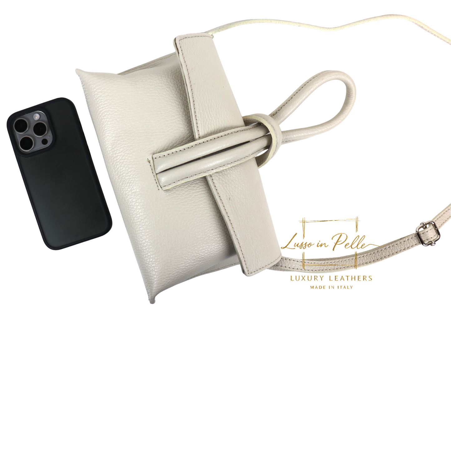 Rose Italian Versatile Leather Bag - Wrist Bag - Clutch Bag