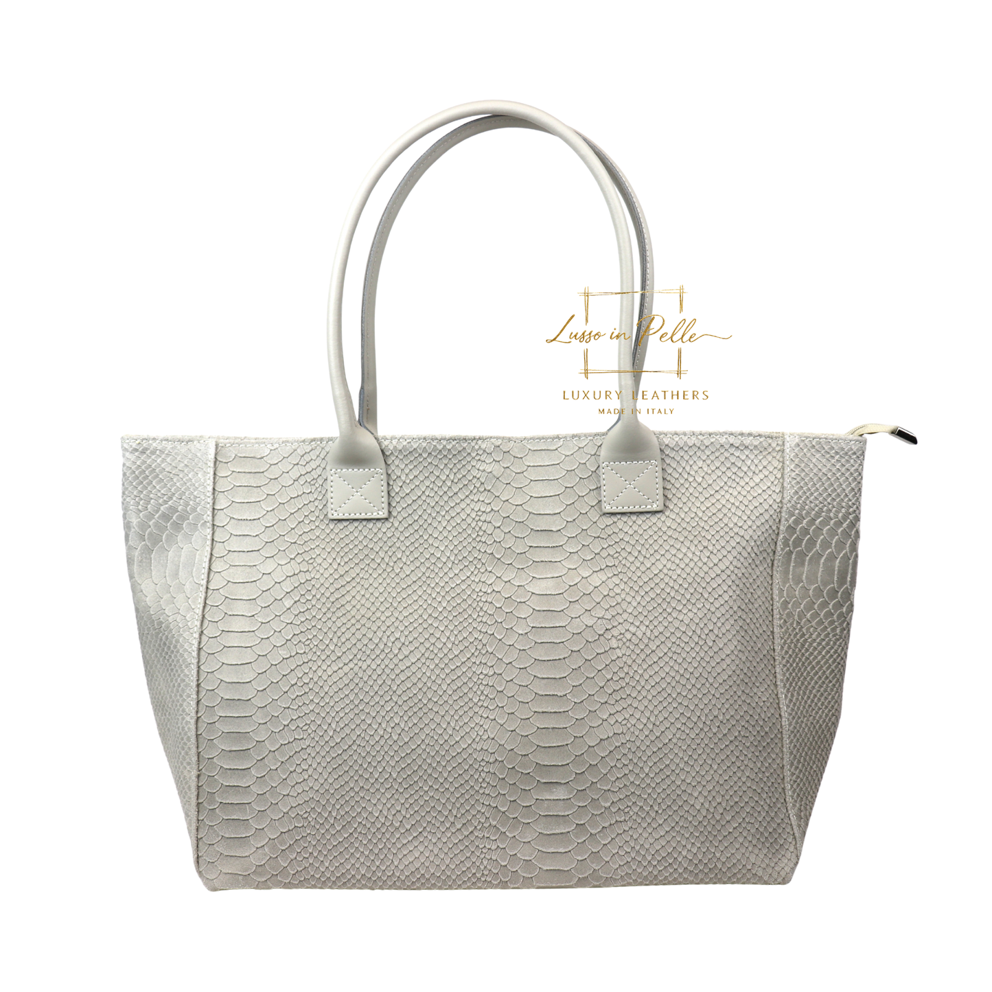 Suede Snake Print Two Style Large Shopper Bag