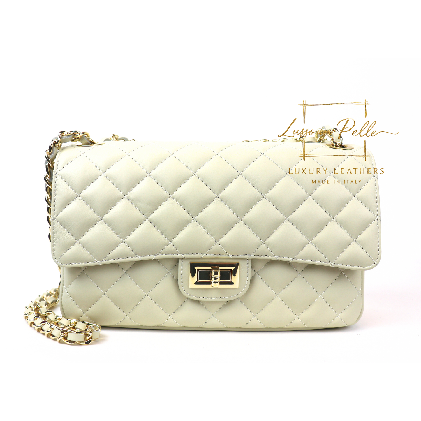 Large Quilted Italian Leather Handbag