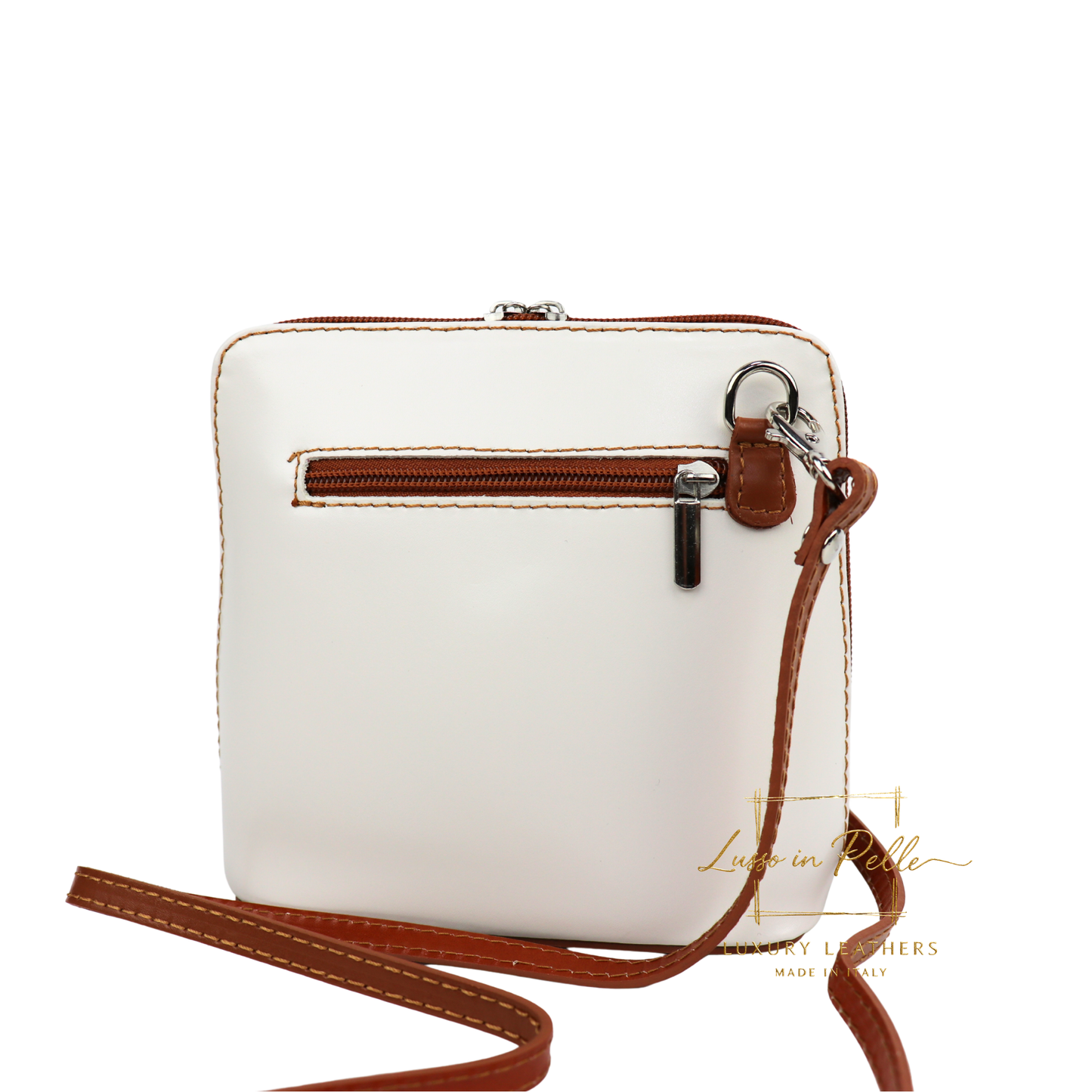 Ella Small Two-Tone Genuine Italian Leather Handbag with Detachable Straps