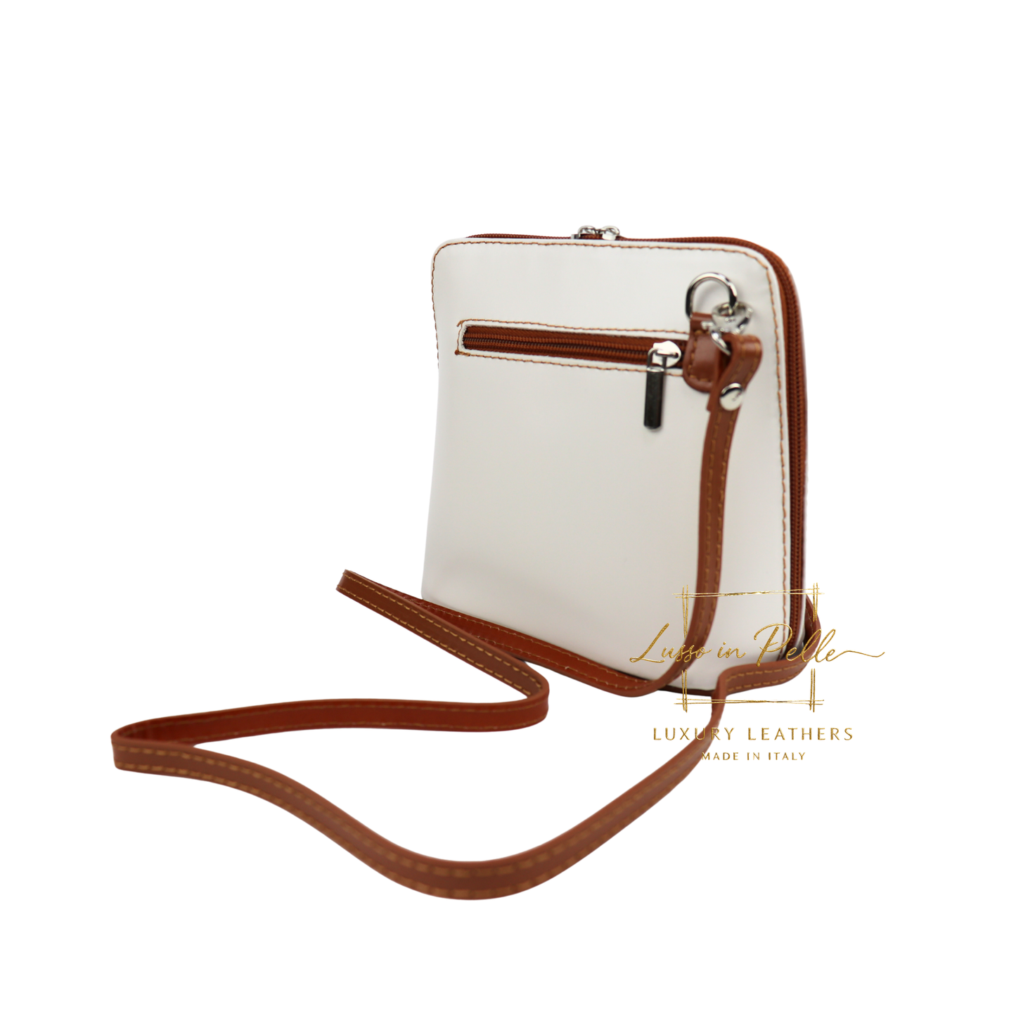 Ella Small Two-Tone Genuine Italian Leather Handbag with Detachable Straps
