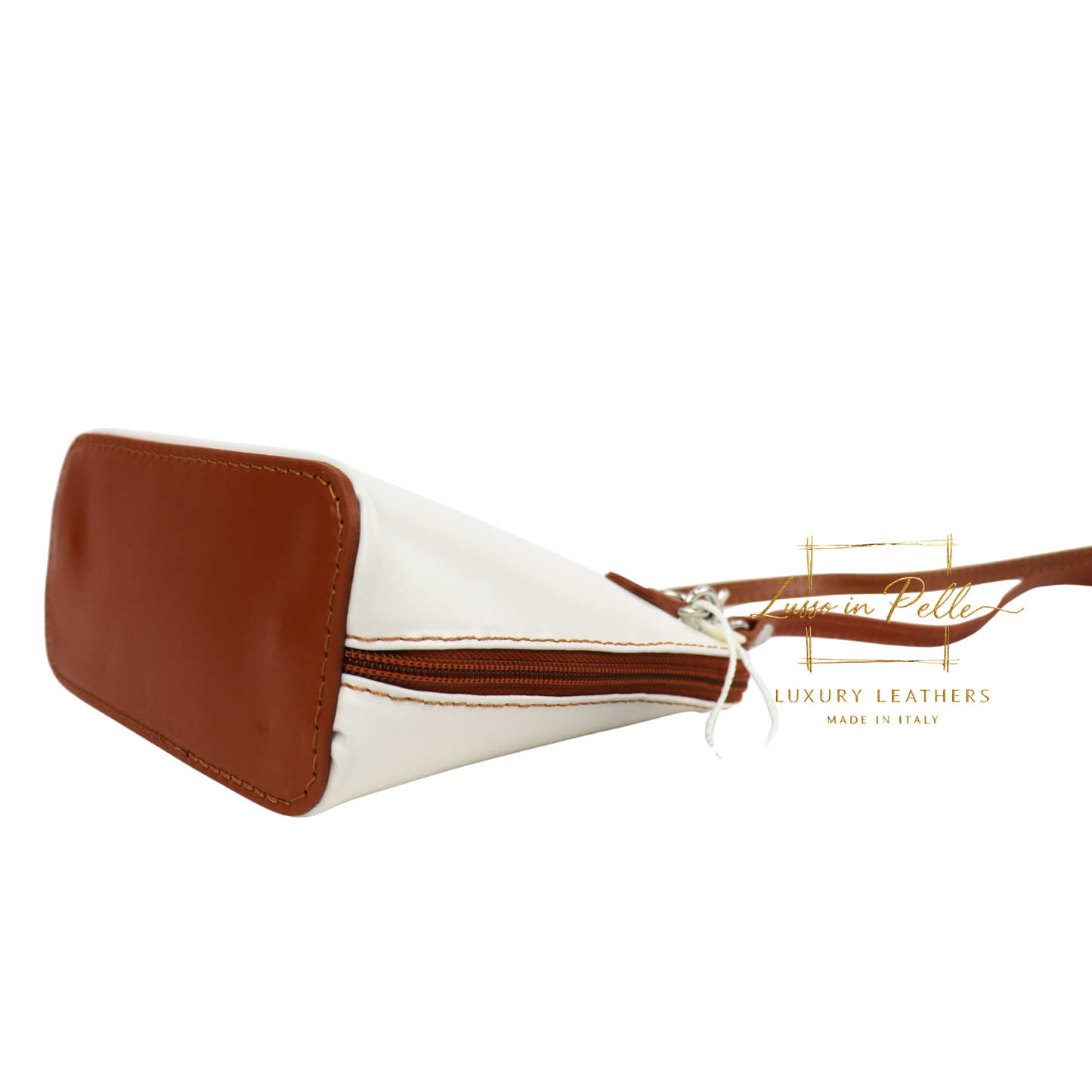 Ella Small Two-Tone Genuine Italian Leather Handbag with Detachable Straps