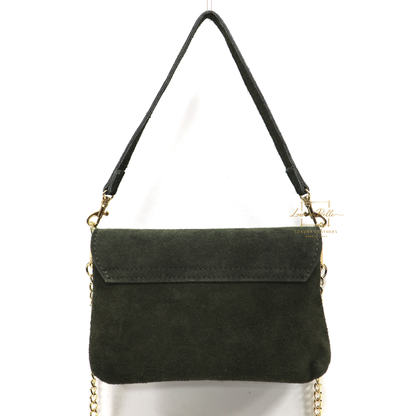 Small Suede Timeless Chic Italian Suede Clutch/Shoulder/Crossbody Bag