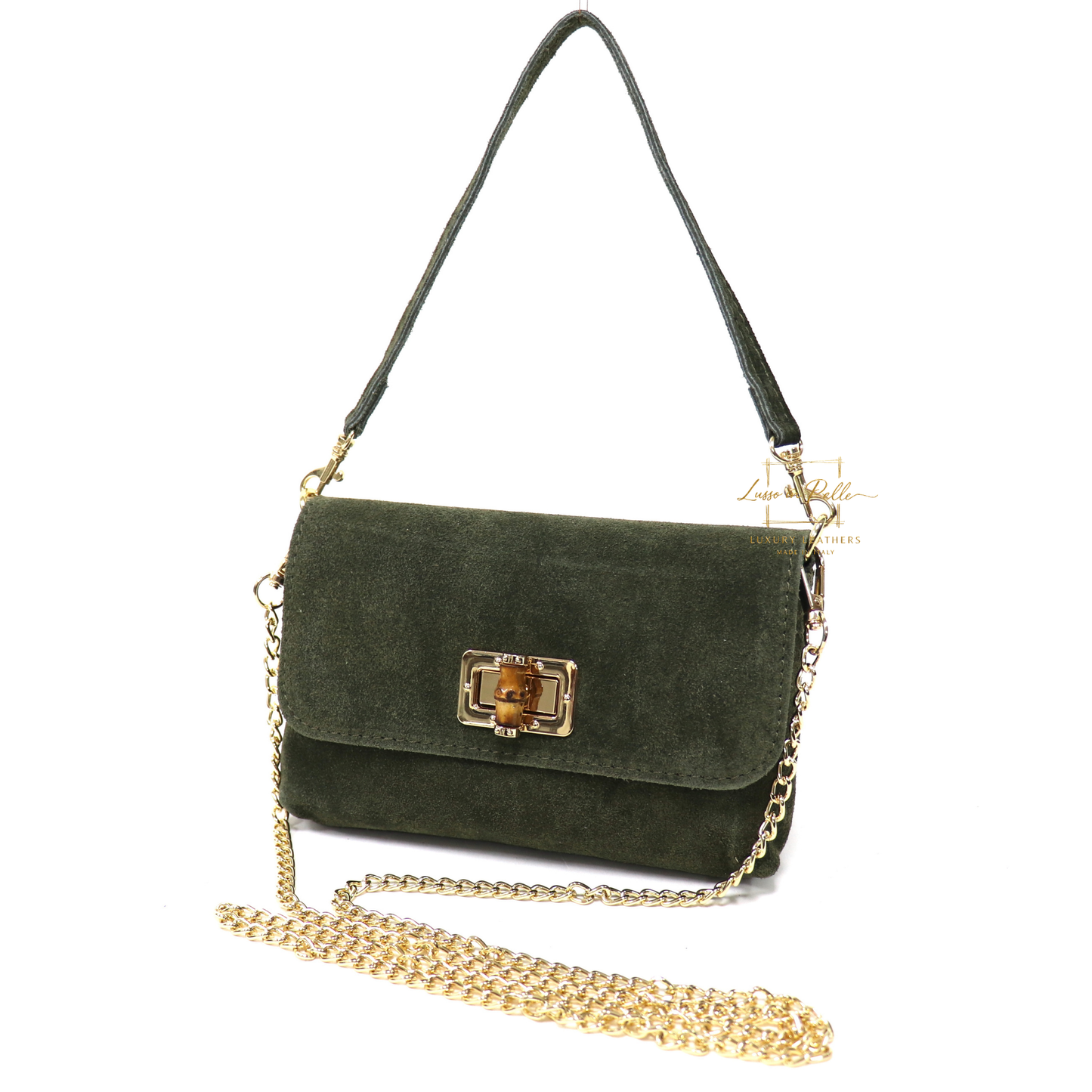 Small Suede Timeless Chic Italian Suede Clutch/Shoulder/Crossbody Bag