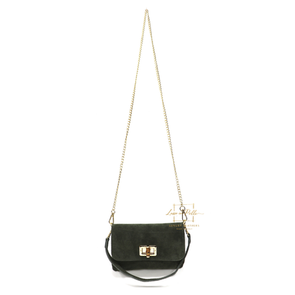 Small Suede Timeless Chic Italian Suede Clutch/Shoulder/Crossbody Bag