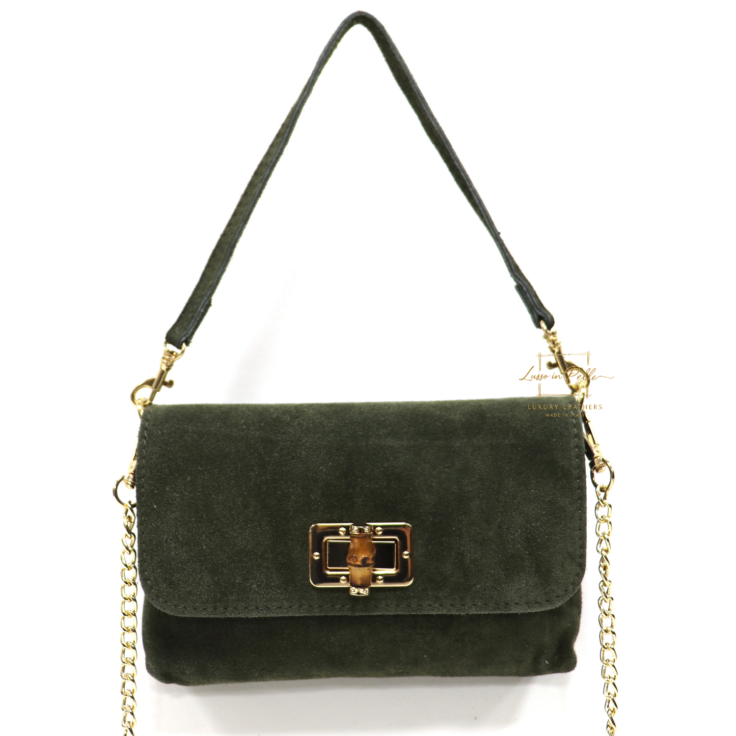 Small Suede Timeless Chic Italian Suede Clutch/Shoulder/Crossbody Bag