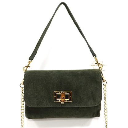 Small Suede Timeless Chic Italian Suede Clutch/Shoulder/Crossbody Bag