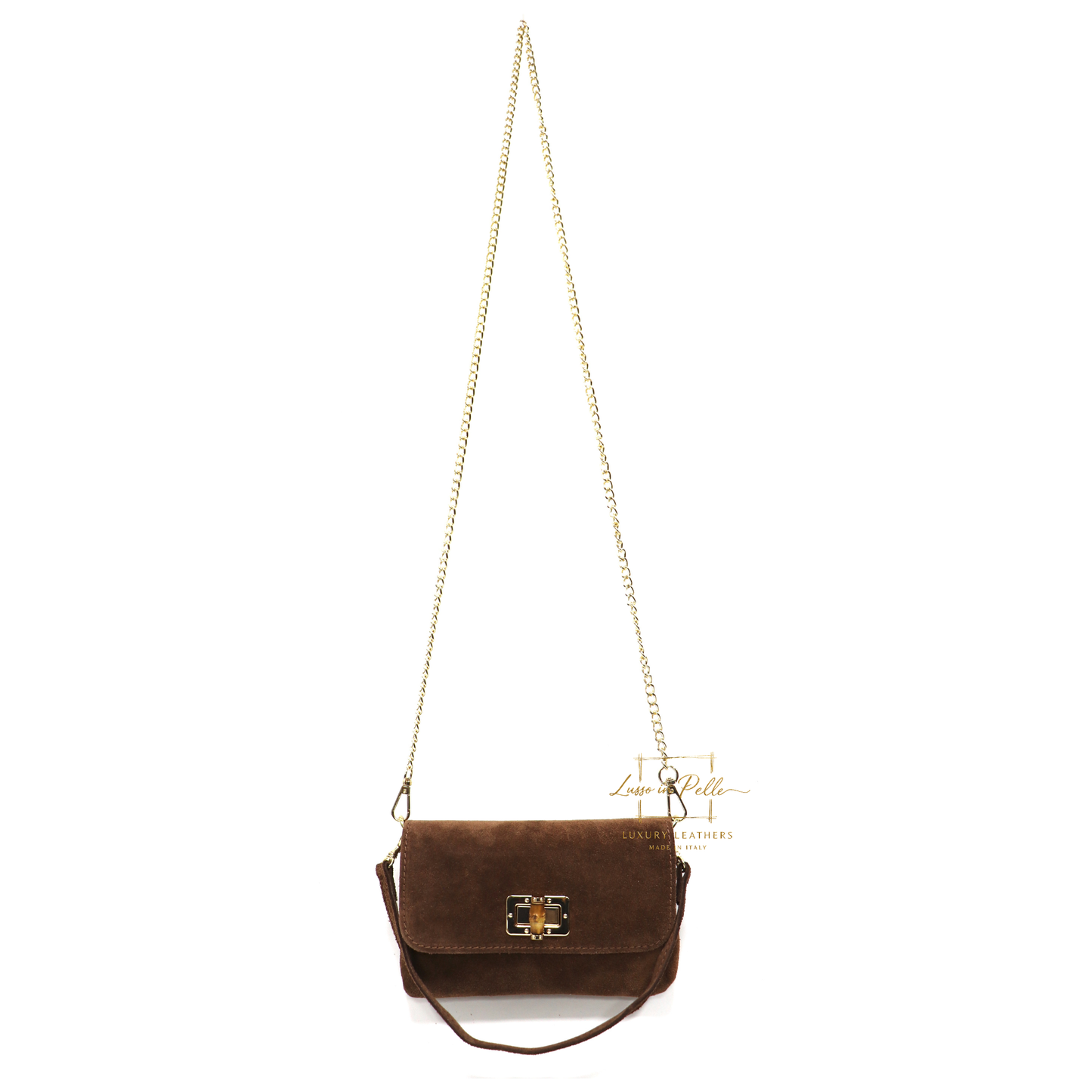 Small Suede Timeless Chic Italian Suede Clutch/Shoulder/Crossbody Bag