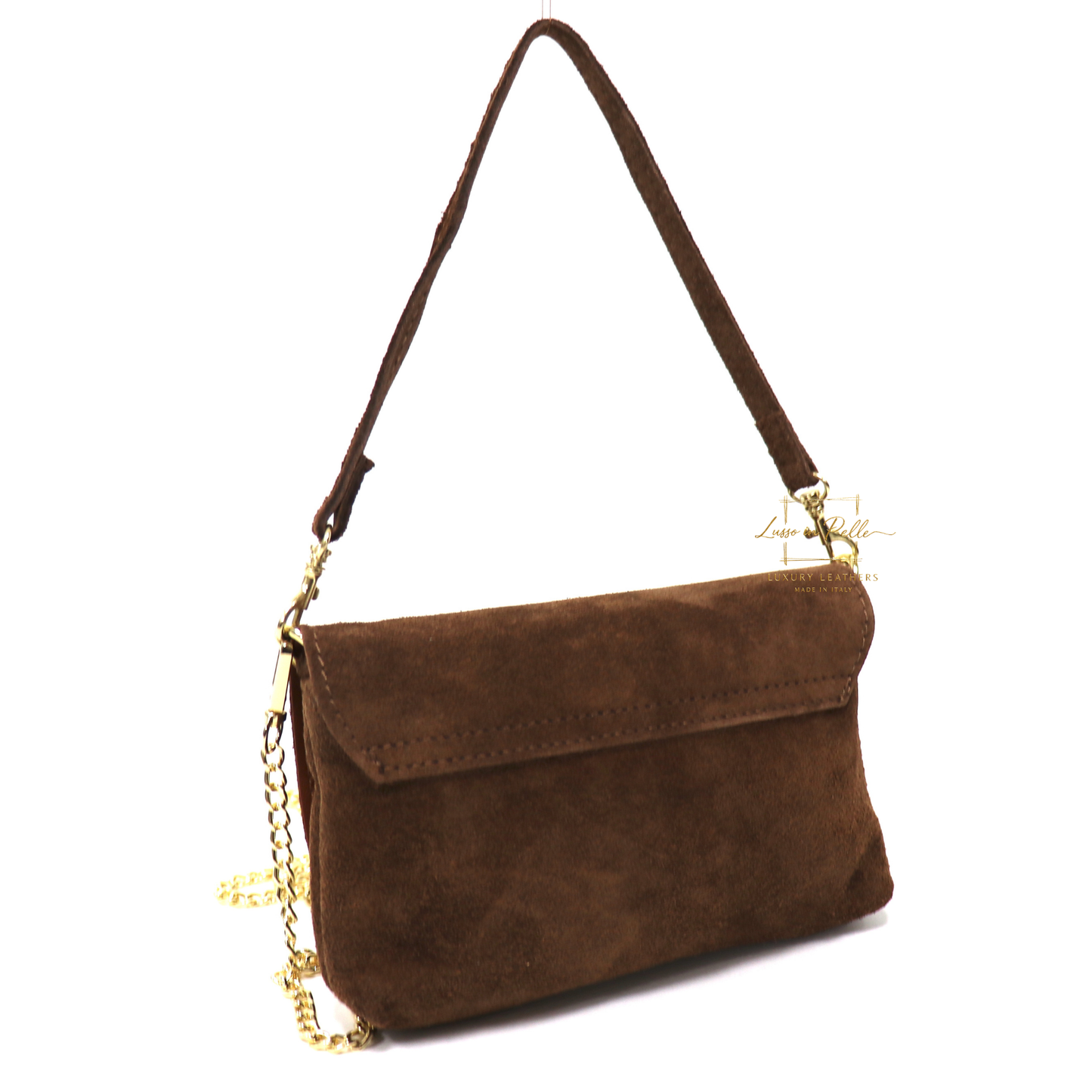 Small Suede Timeless Chic Italian Suede Clutch/Shoulder/Crossbody Bag