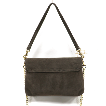 Small Suede Timeless Chic Italian Suede Clutch/Shoulder/Crossbody Bag