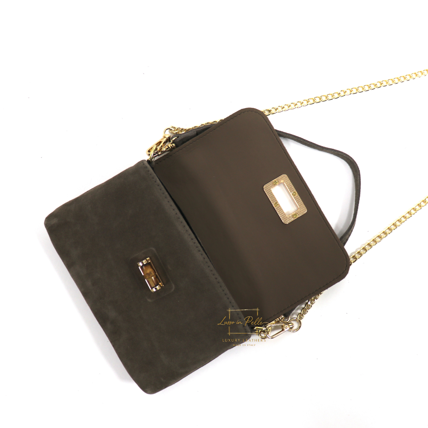 Small Suede Timeless Chic Italian Suede Clutch/Shoulder/Crossbody Bag