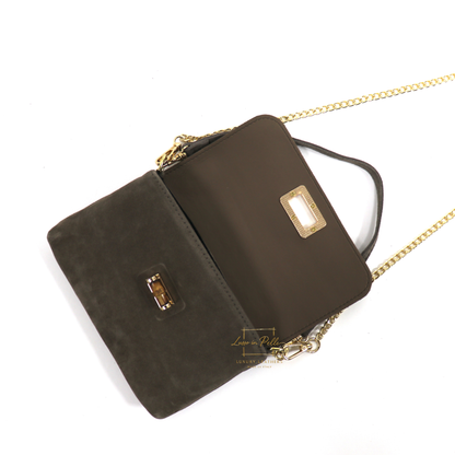 Small Suede Timeless Chic Italian Suede Clutch/Shoulder/Crossbody Bag