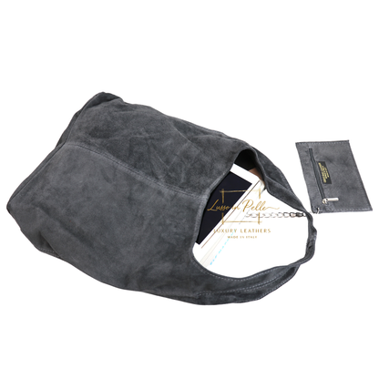 Cali Genuine Suede Hobo Slouchy Shoulder Bag