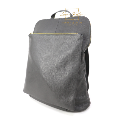 Large Versatile Italian Pebbled Leather Backpack & Crossbody Bag