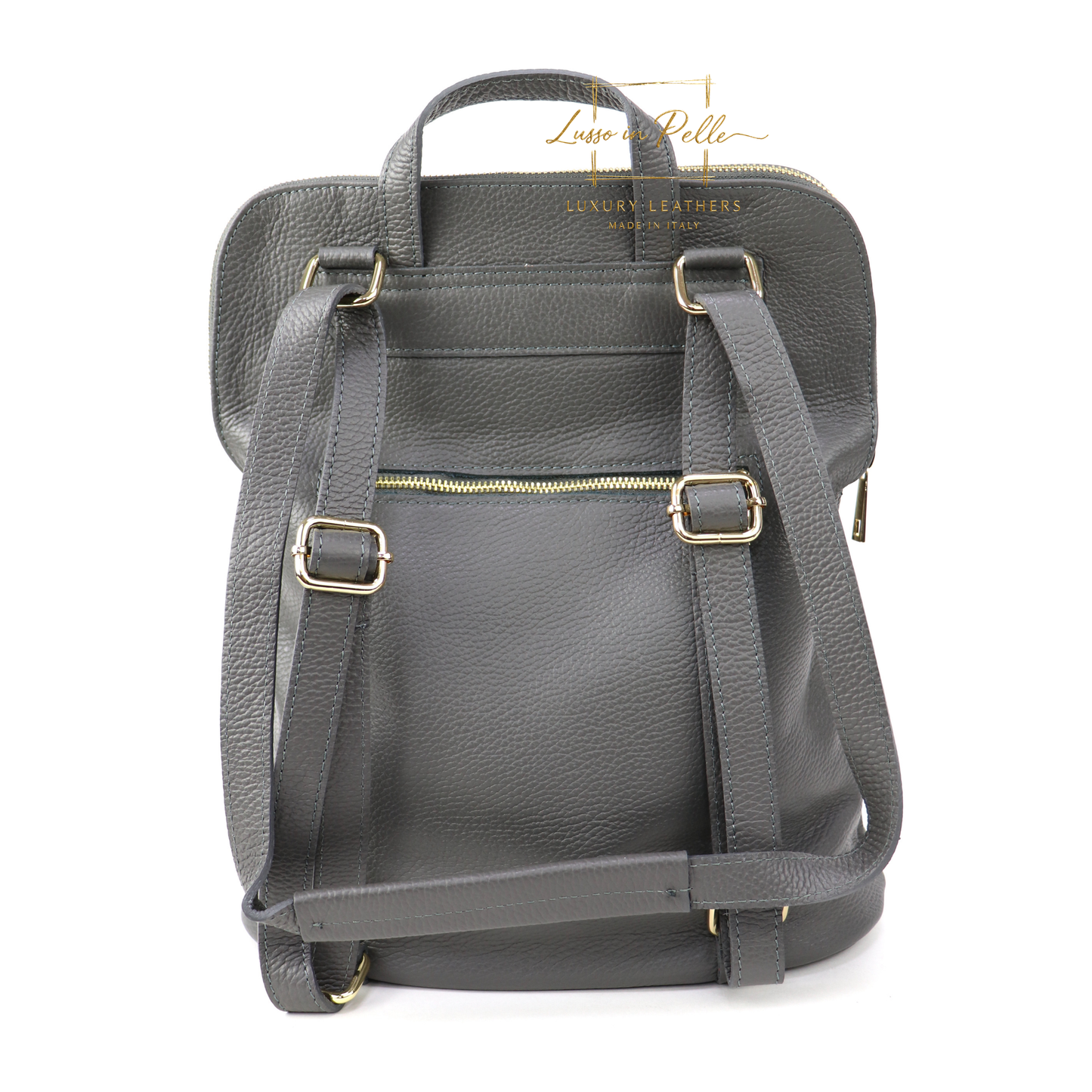 Large Versatile Italian Pebbled Leather Backpack & Crossbody Bag
