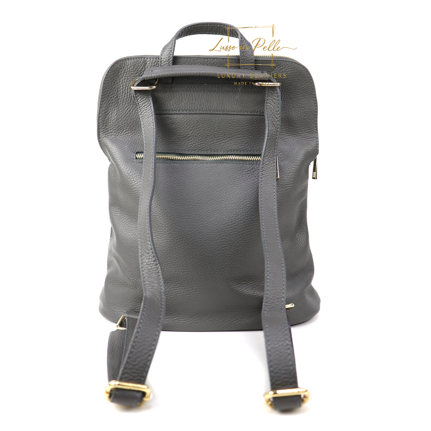 Large Versatile Italian Pebbled Leather Backpack & Crossbody Bag