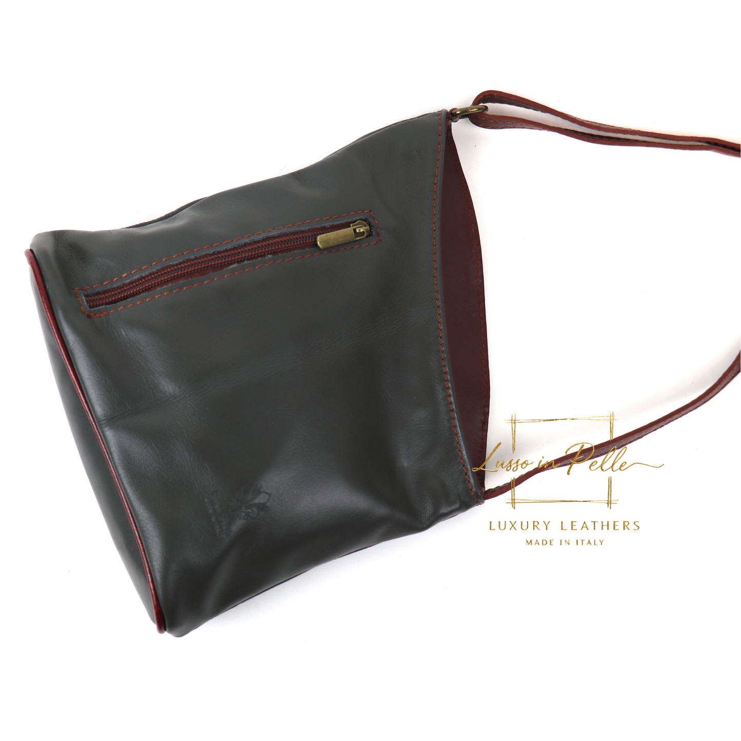 Genuine Soft Italian Leather Crossbody Messenger Handbag