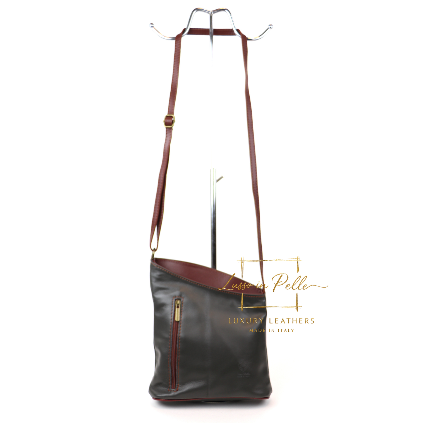 Genuine Soft Italian Leather Crossbody Messenger Handbag