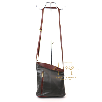 Genuine Soft Italian Leather Crossbody Messenger Handbag