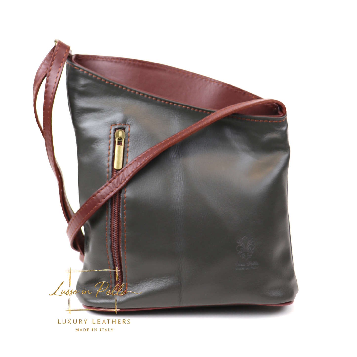 Genuine Soft Italian Leather Crossbody Messenger Handbag