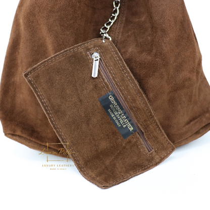 Cali Genuine Suede Hobo Slouchy Shoulder Bag