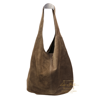 Cali Genuine Suede Hobo Slouchy Shoulder Bag