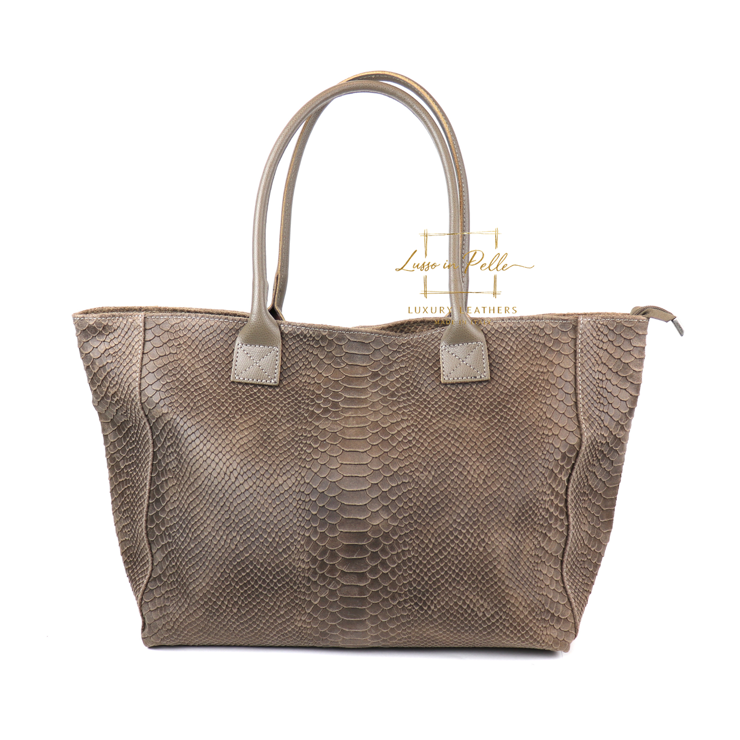 Suede Snake Print Two Style Large Shopper Bag