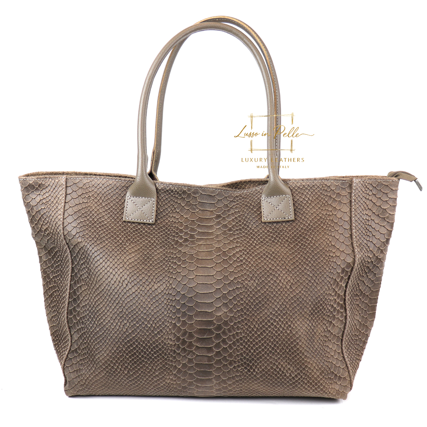 Suede Snake Print Two Style Large Shopper Bag