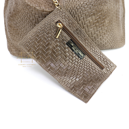 Aurora Quilted Suede Hobo Bag
