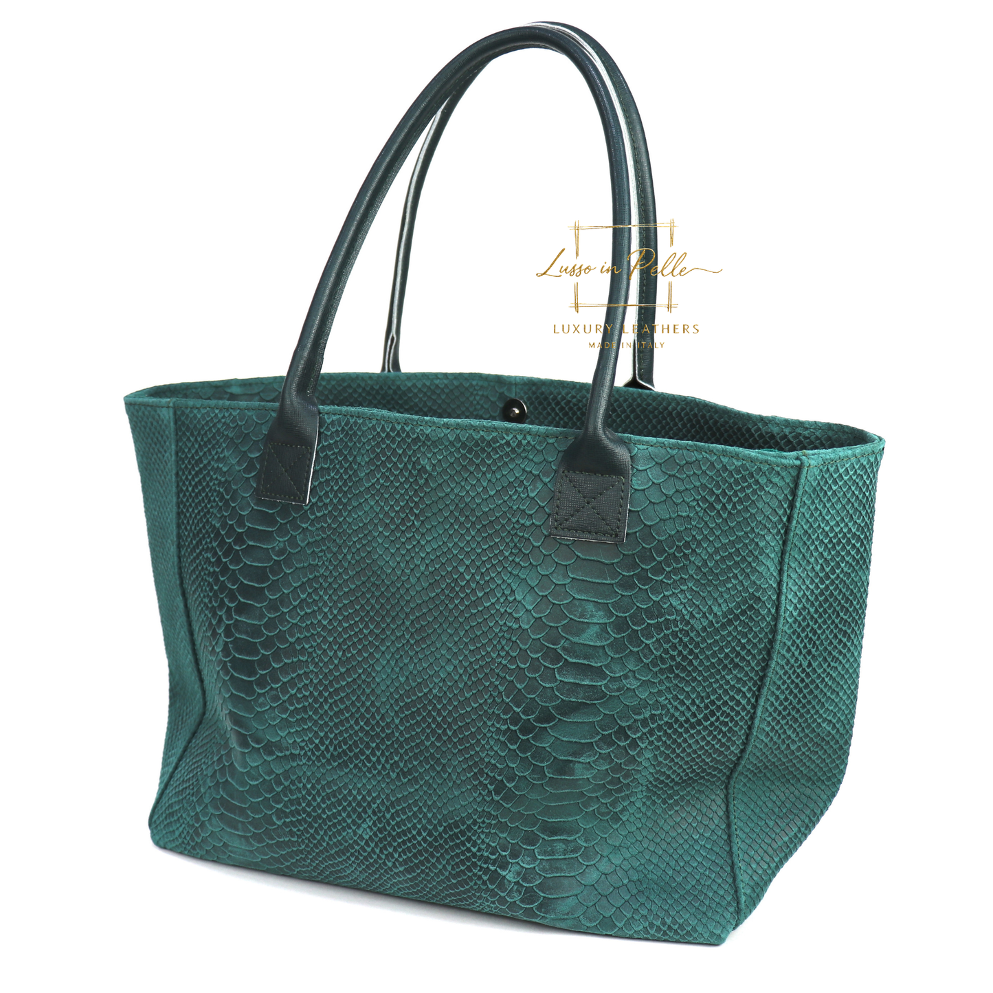 Suede Snake Print Two Style Large Shopper Bag