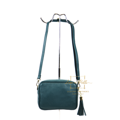 Sierra Genuine Italian Pebbled Leather Box Bag