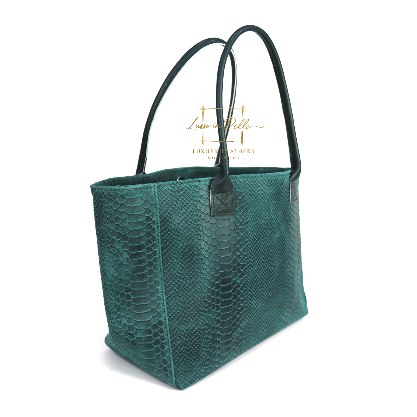 Suede Snake Print Two Style Large Shopper Bag