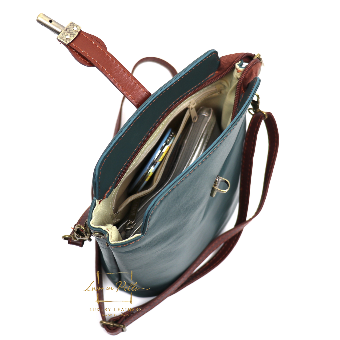 Vera Pelle Leather Crossbody Bag