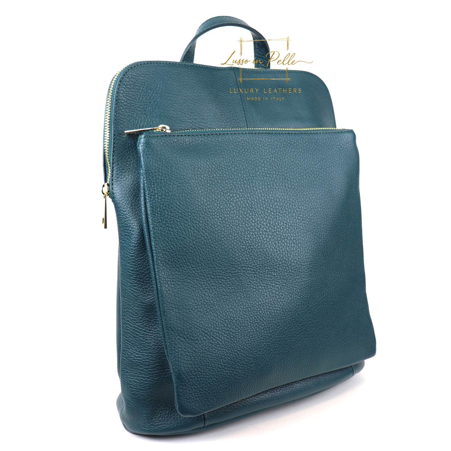 Large Versatile Italian Pebbled Leather Backpack & Crossbody Bag