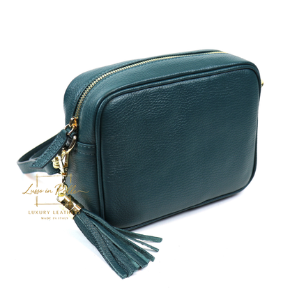 Sierra Genuine Italian Pebbled Leather Box Bag